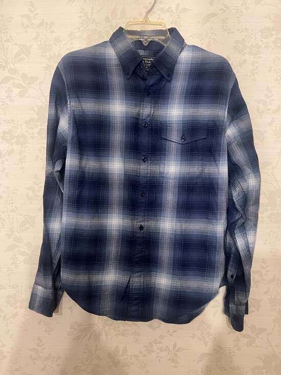 Abercrombie & Fitch Other - Abercrombie & Fitch Men's Blue Shadow Plaid Flannel Button Down Shirt Size M